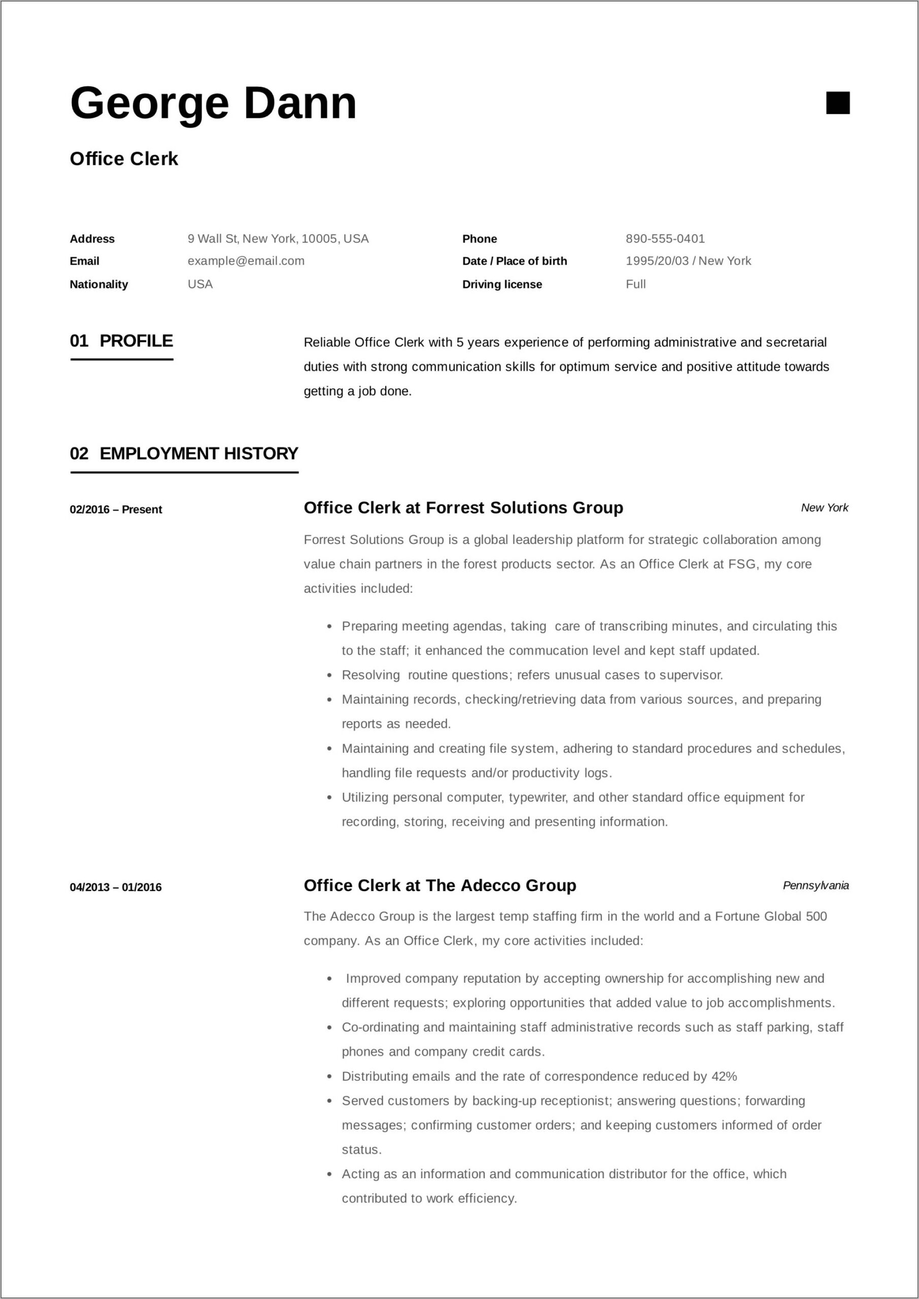 Examples Of Resume Objectives For It Jobs