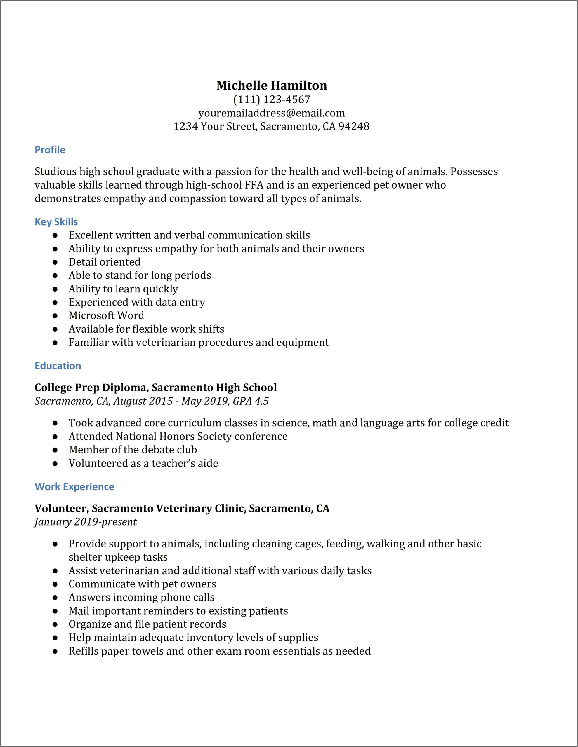 Examples Of Skills For College Resume