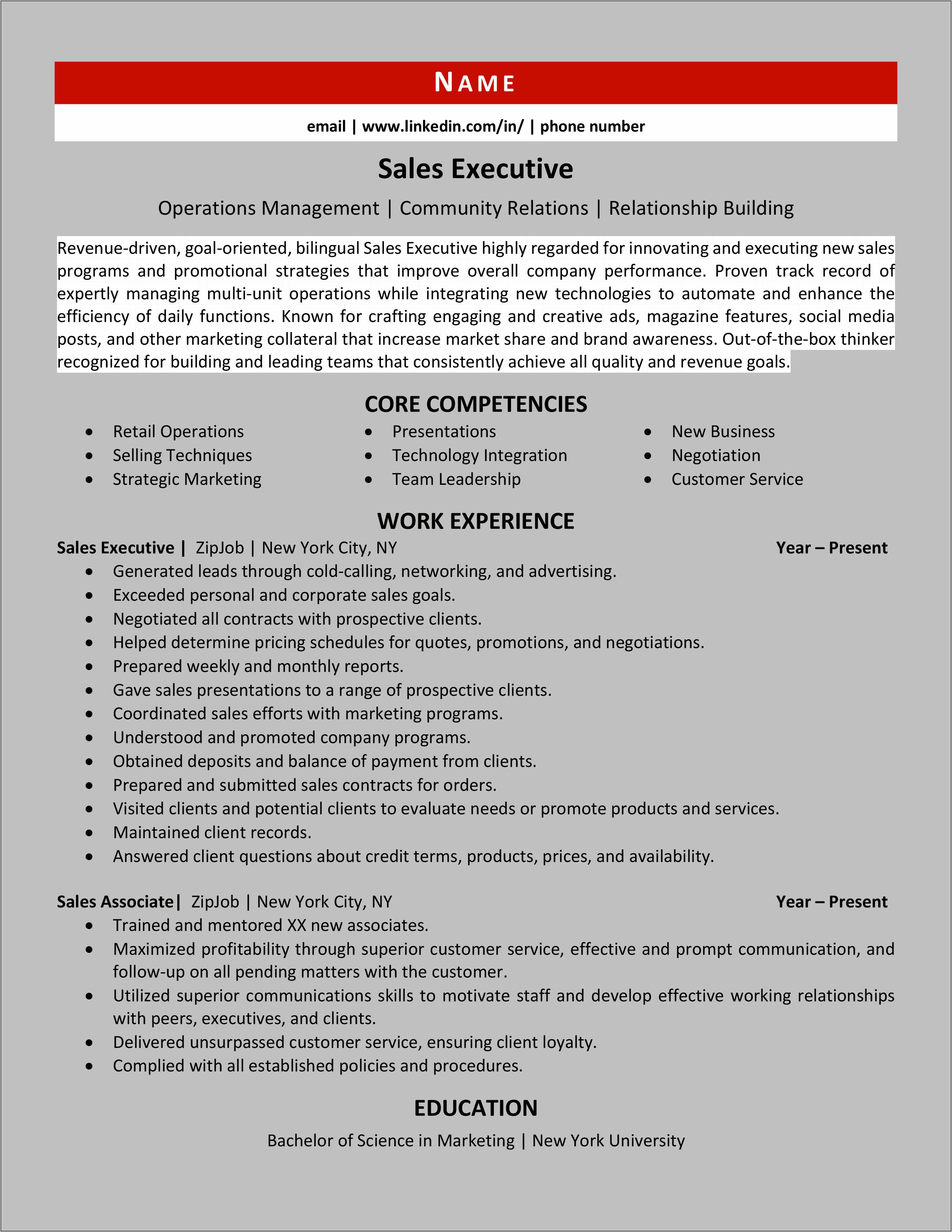 Examples Of Skills For Sales Resume