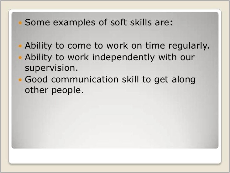 Examples Of Soft Skills On A Resume