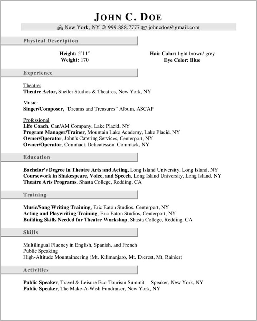 Examples Of Special Skills On A Resume