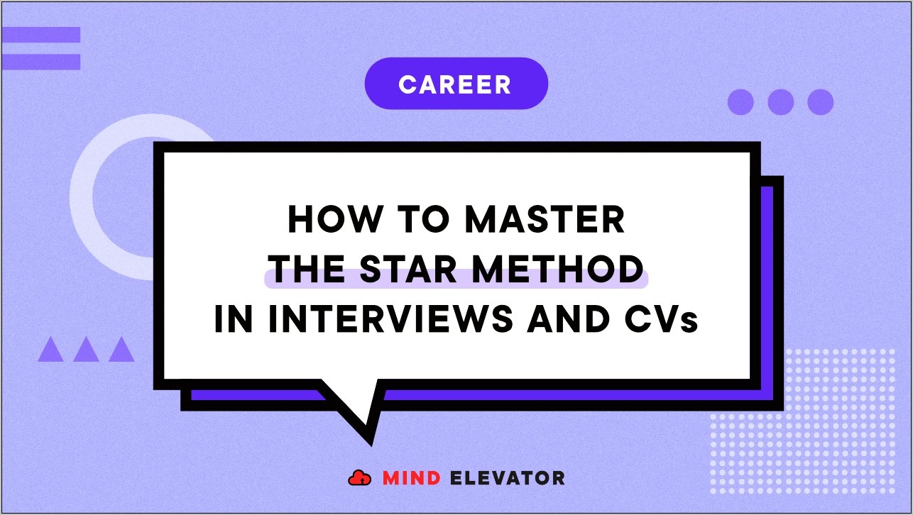 Examples Of Star Method Marketing Resume