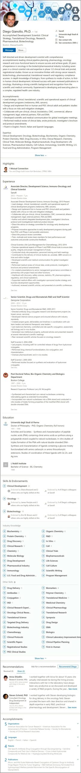 Examples Of Summary For Resume Biotech