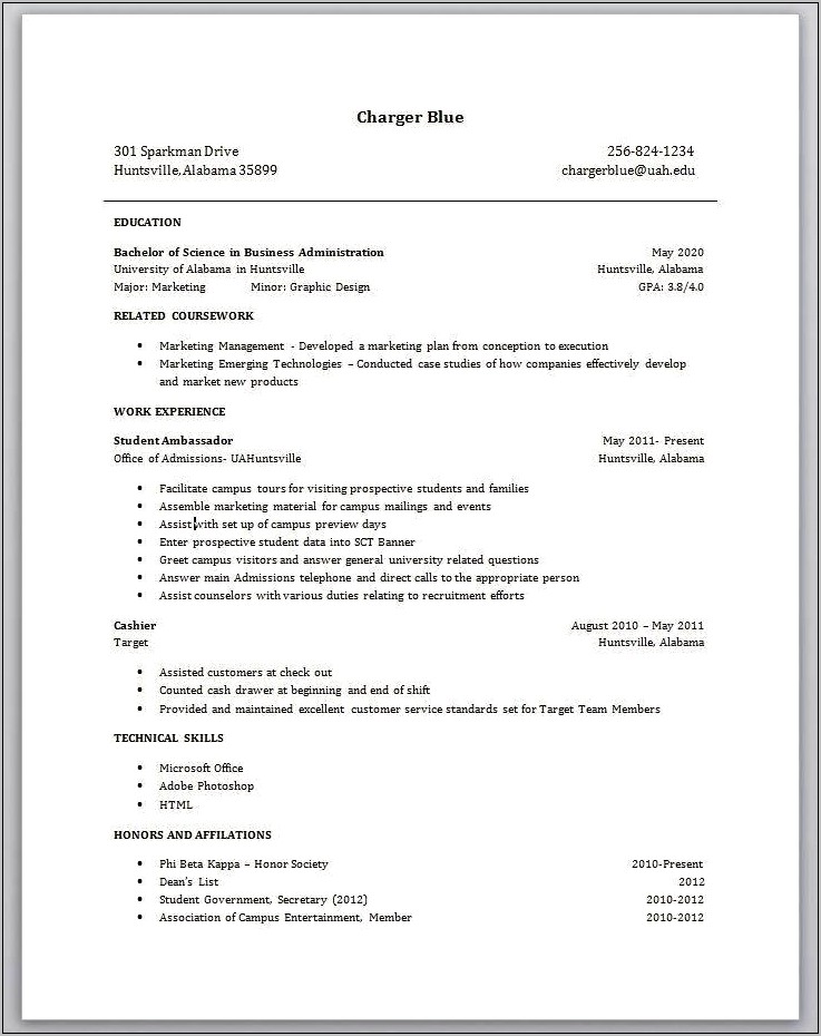 Examples Of Teen Resume With No Experience