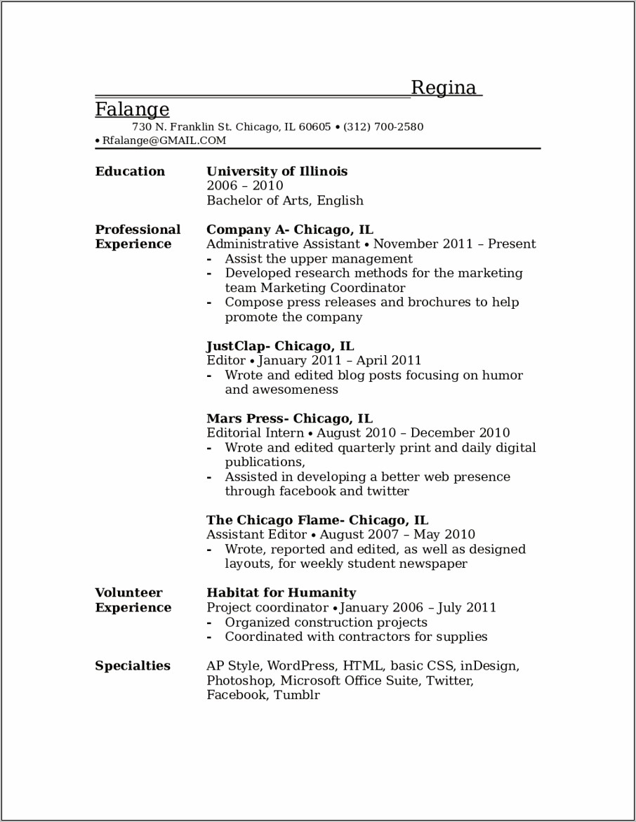 Examples Of The Objective In A Resume