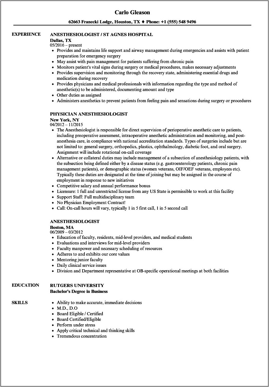 Examples Of Values For A Resume