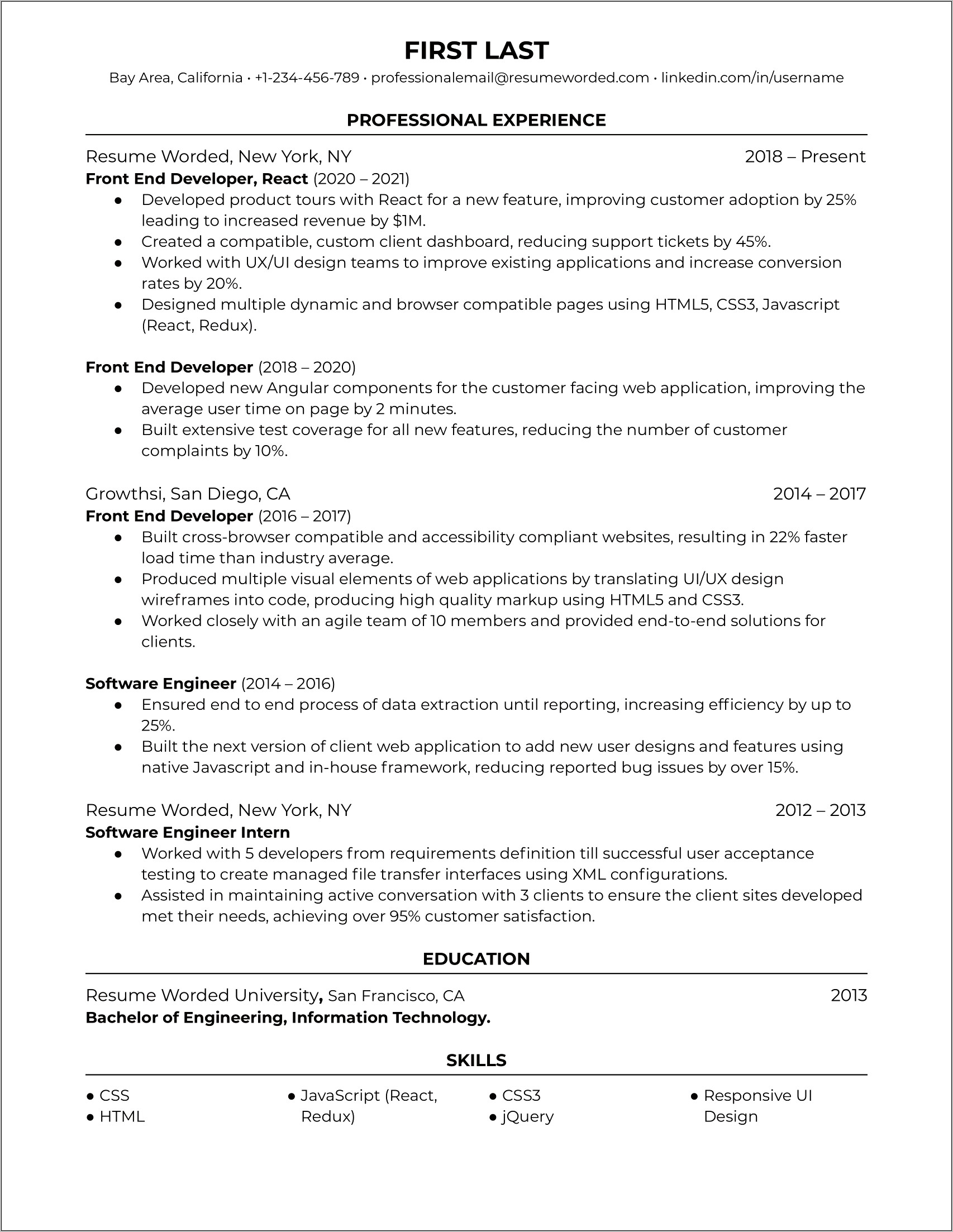 Examples Of Websites Used As A Resume