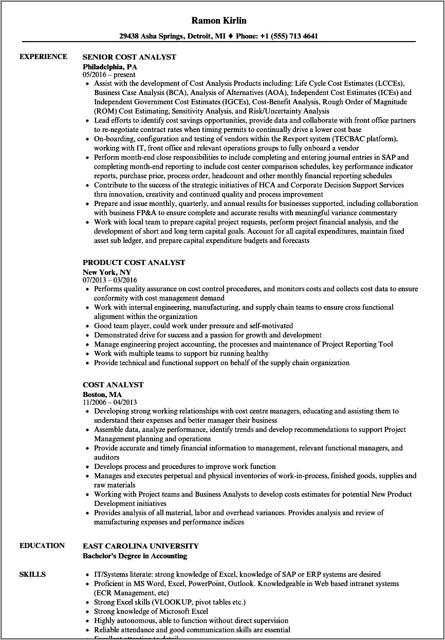 Excel Hyperion Costpoint Smartview Resume Skills