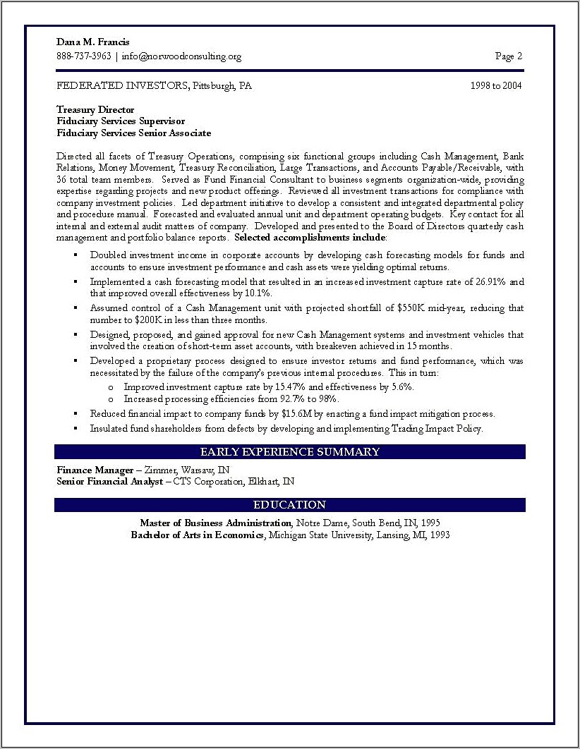 Executive Vice President Resume It Examples