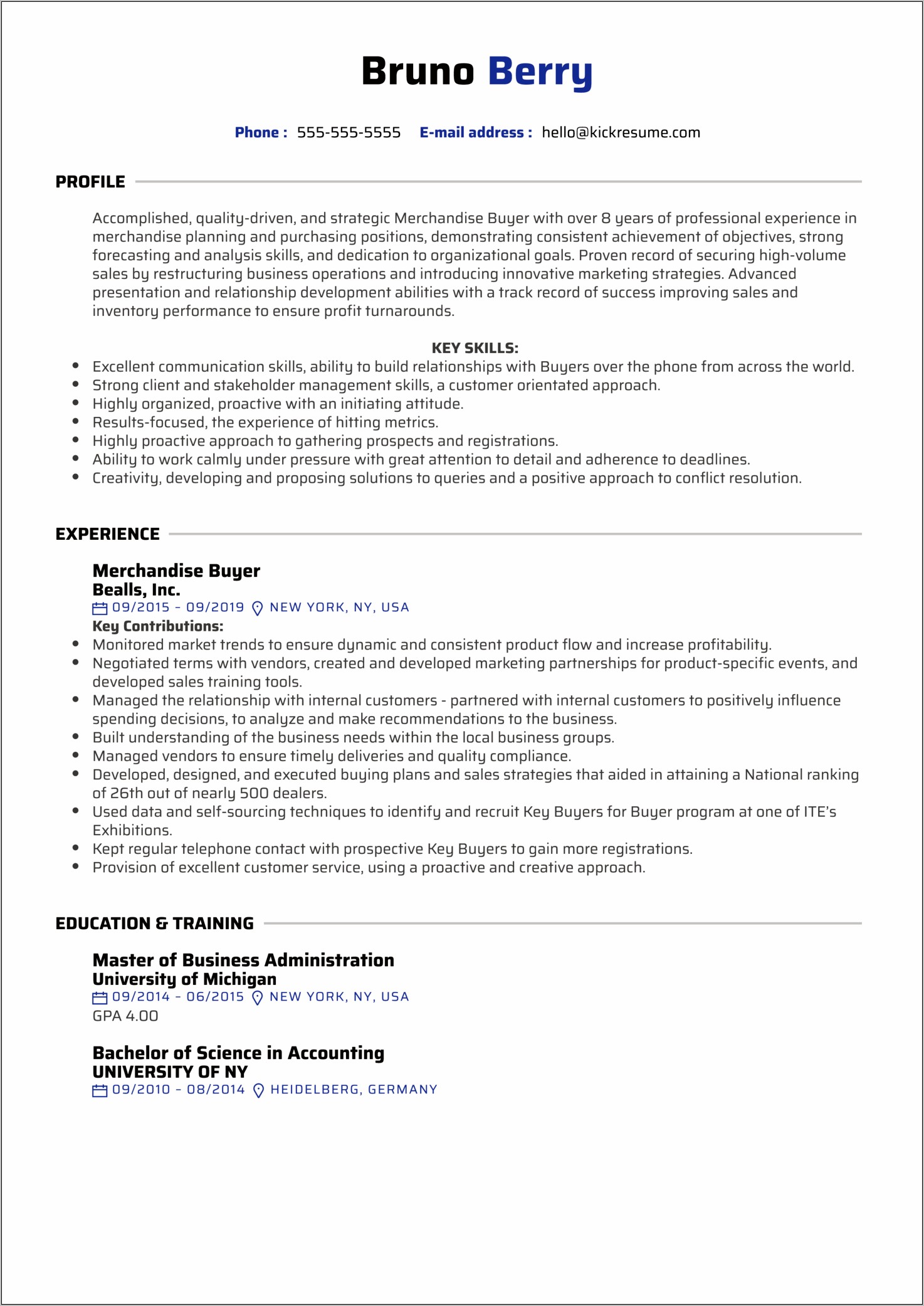 Experiance To Put On A Resume Associate Buyer
