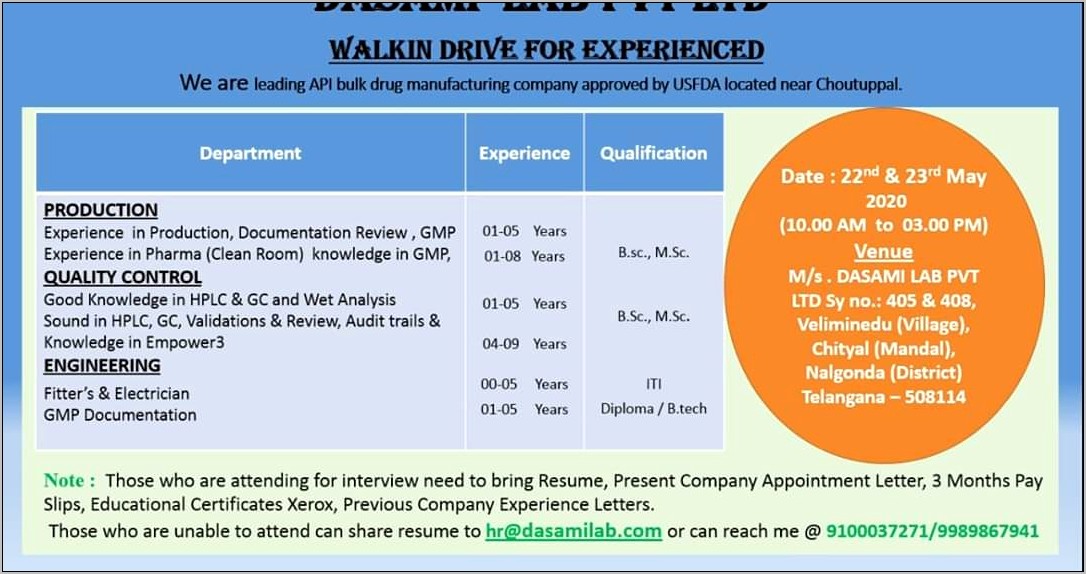 Experience On Cleaning Room Gmp Resume