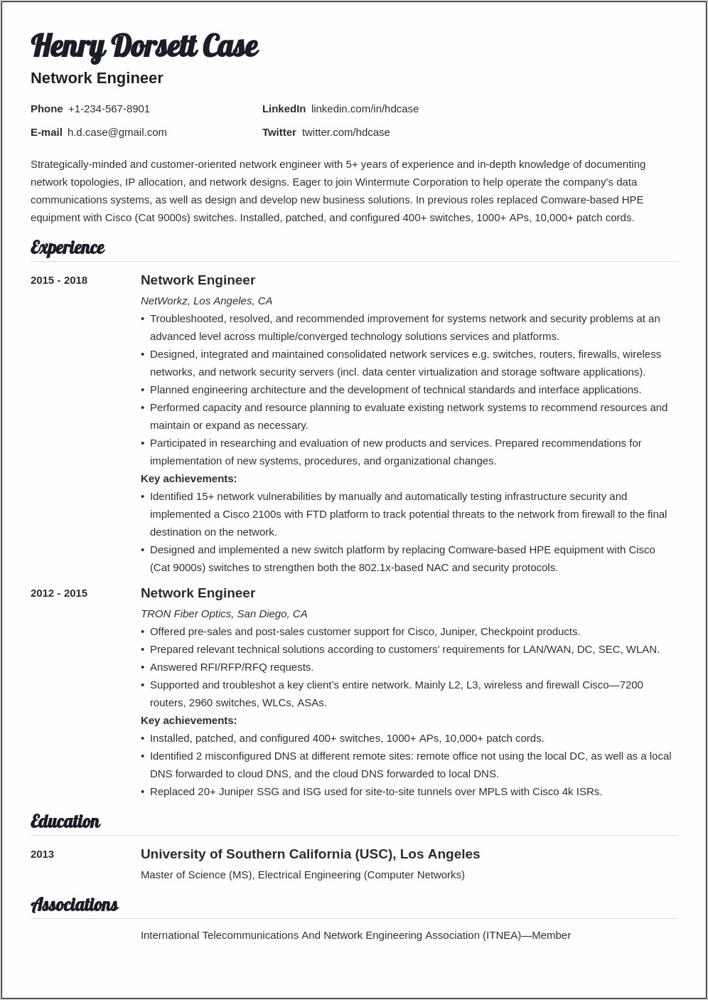 Experience On Vmware And Cisco Resume