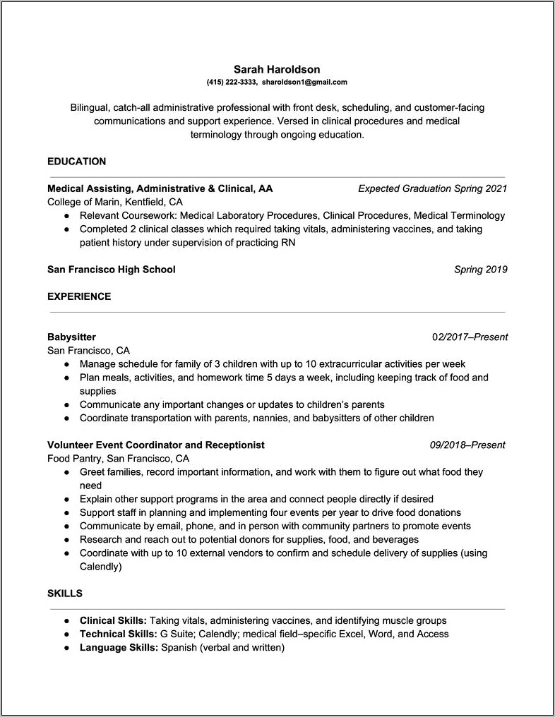 Experience Or Skills First In A Resume