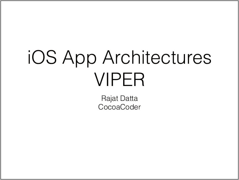 Experience Working With Viper Architecture Ios Resume Points