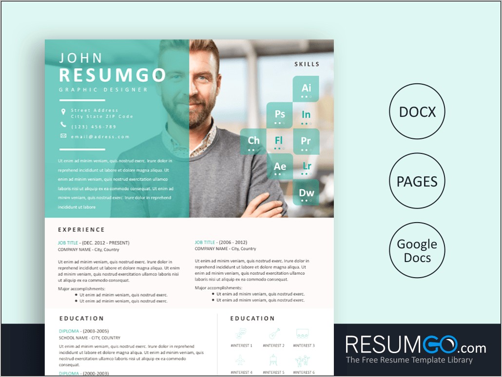Eye Catching Resume Templates Free Pages