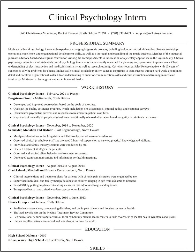 Family Addiction Counseling Internship Resume Examples