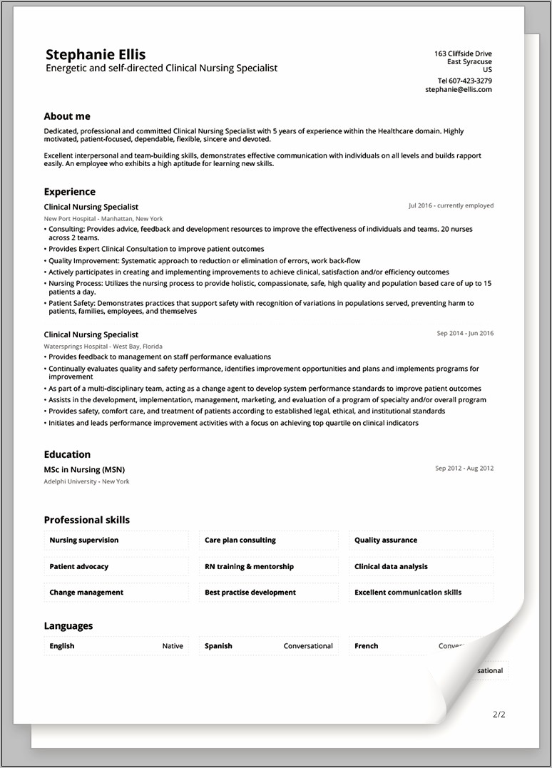 Fill In Blanks For A Personal Summary Resume