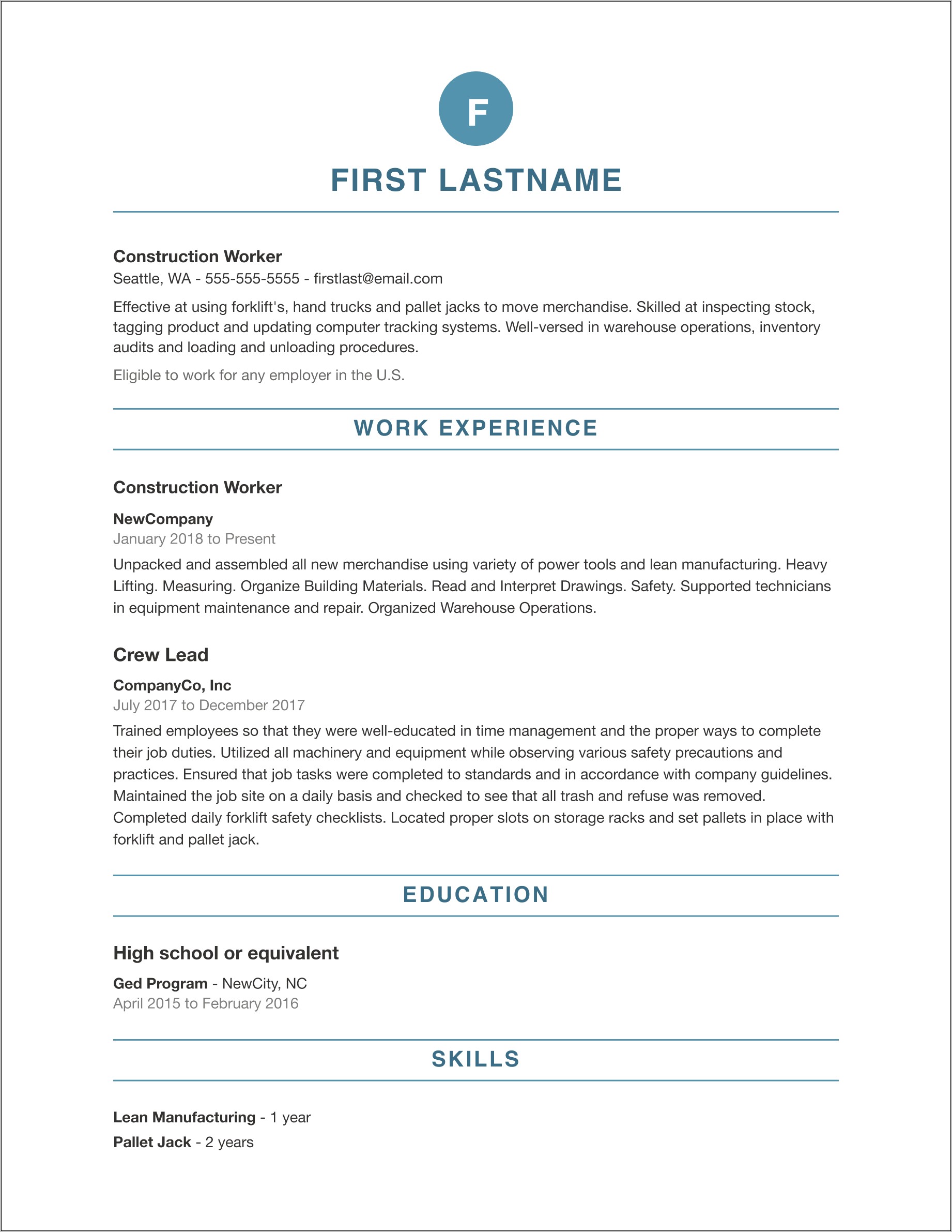 Filling Out Resume With No Work Experience