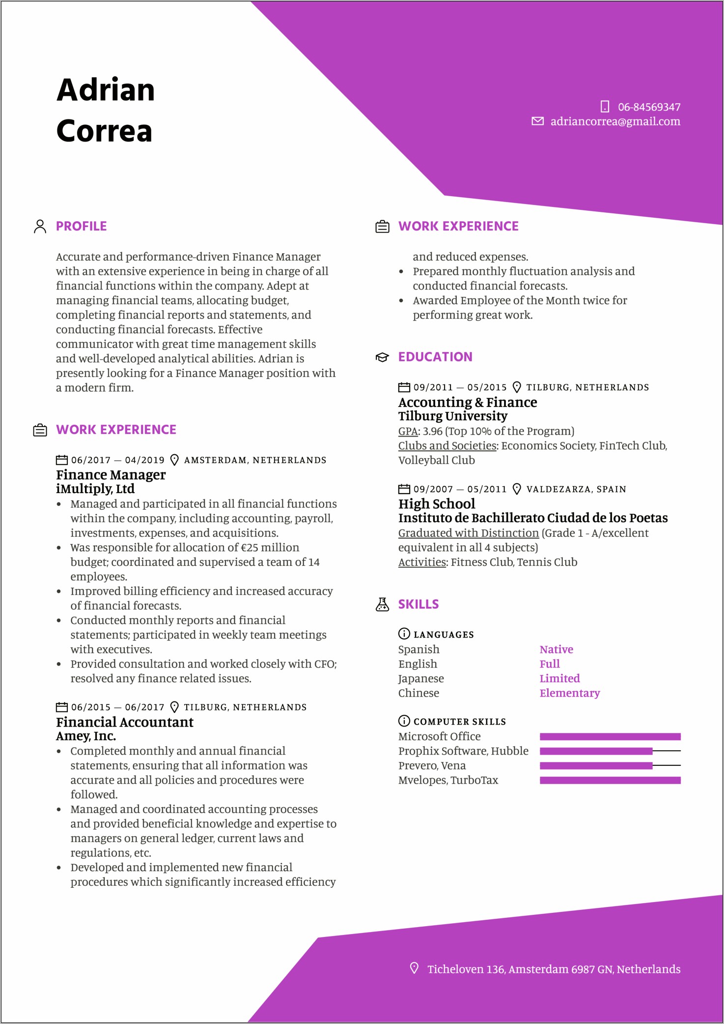 Finance Executive Job Description For Resume