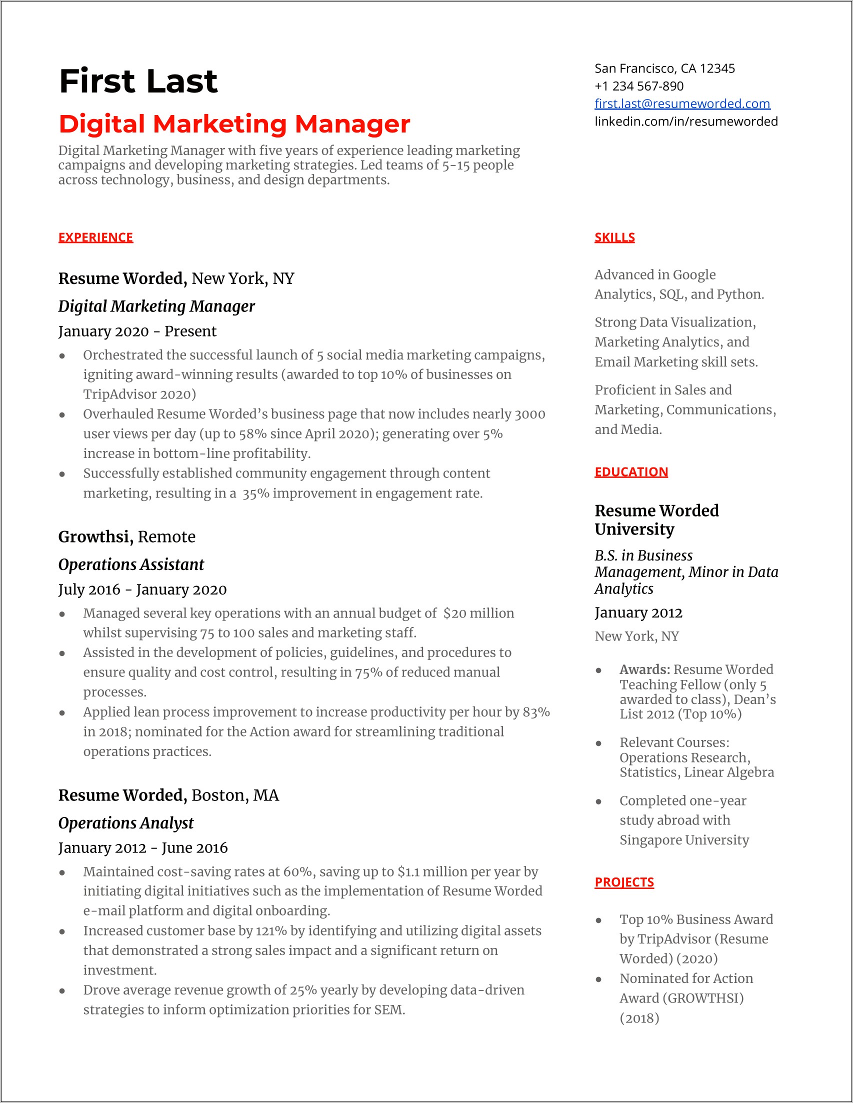 Finance Manager Resume Examples Managing Money