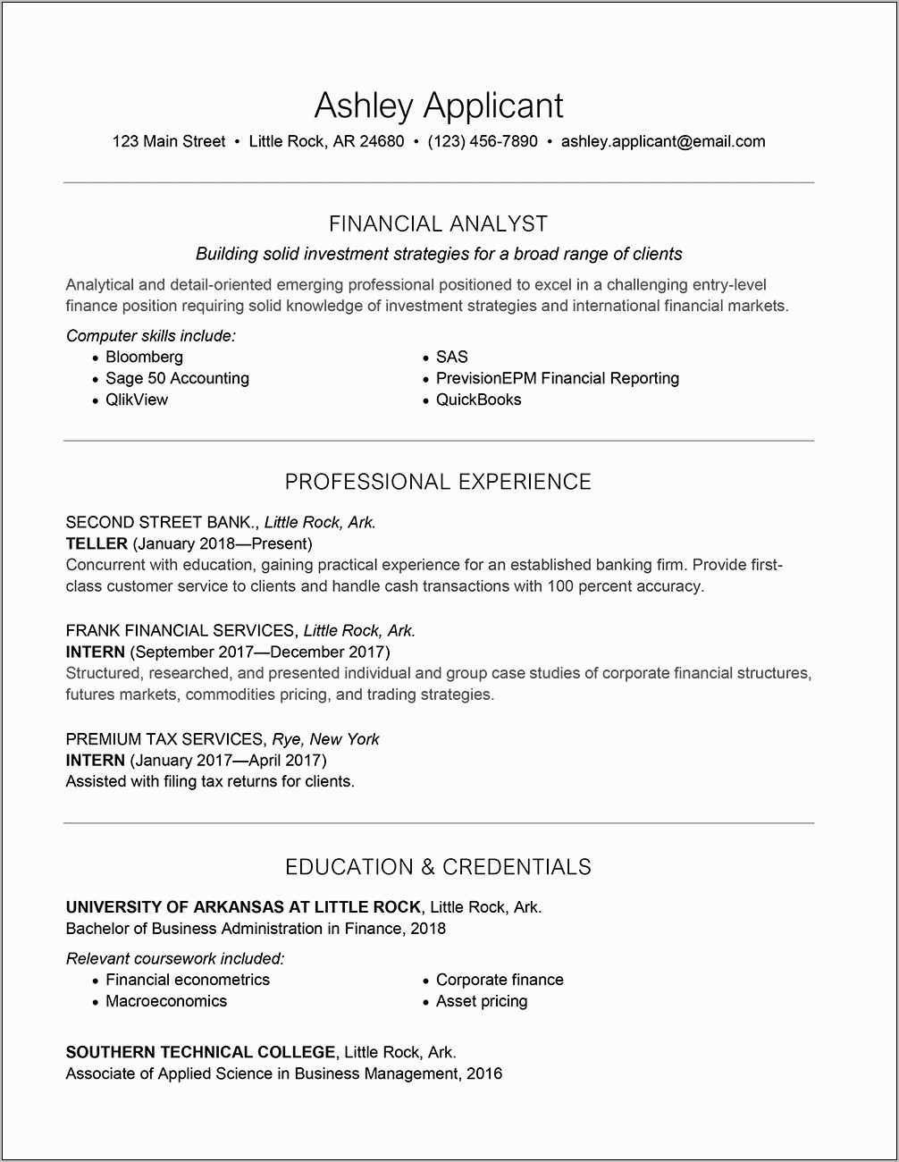 Financial Analyst Resume Cover Letter Examples
