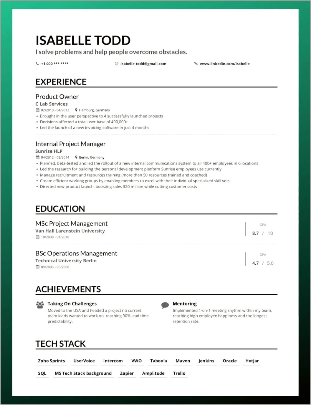 First Time Resume Examples No Experience