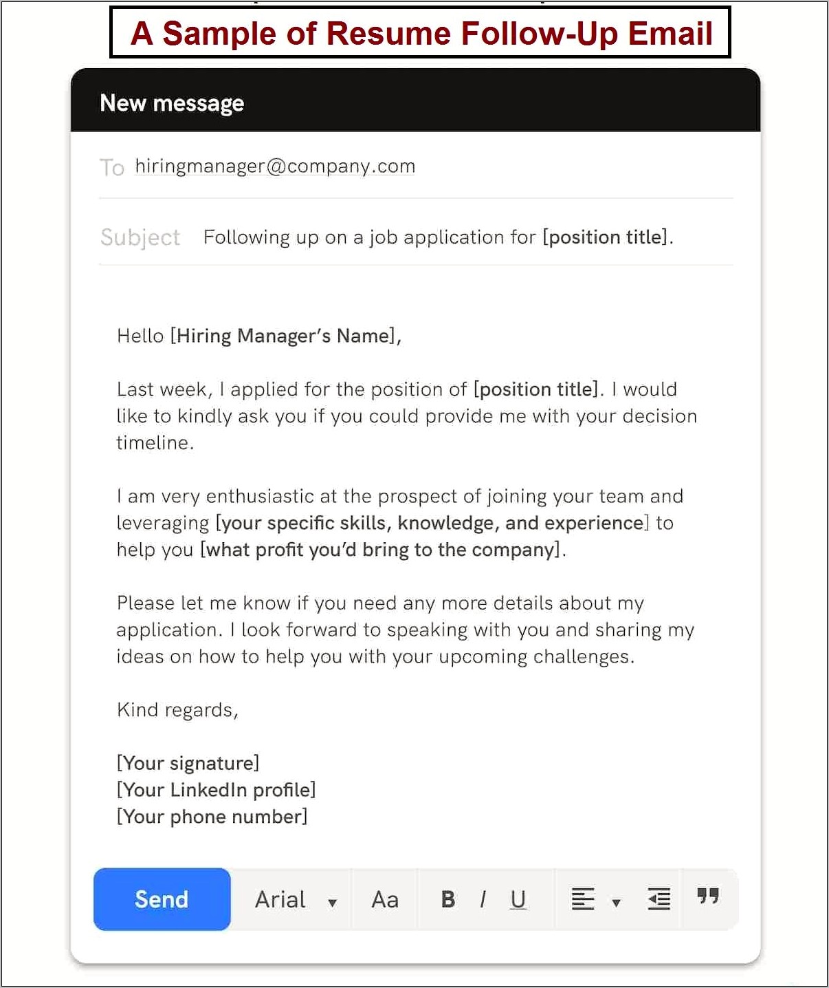 Follow Up Email To Resume Sample