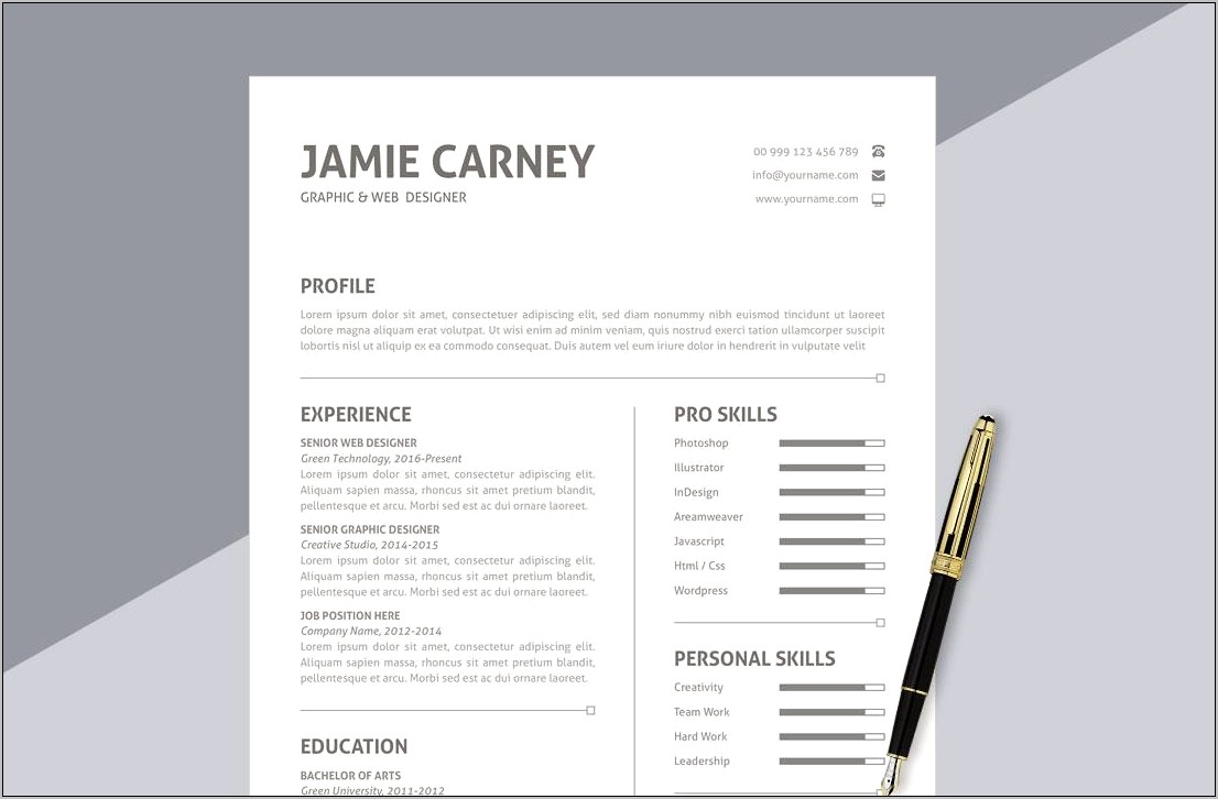 Format Of A Good Resume Download