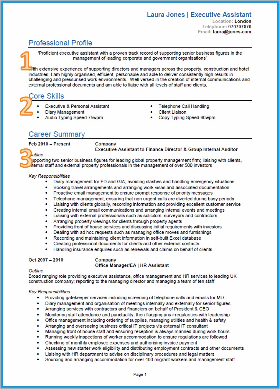 Format Of Writing A Good Resume