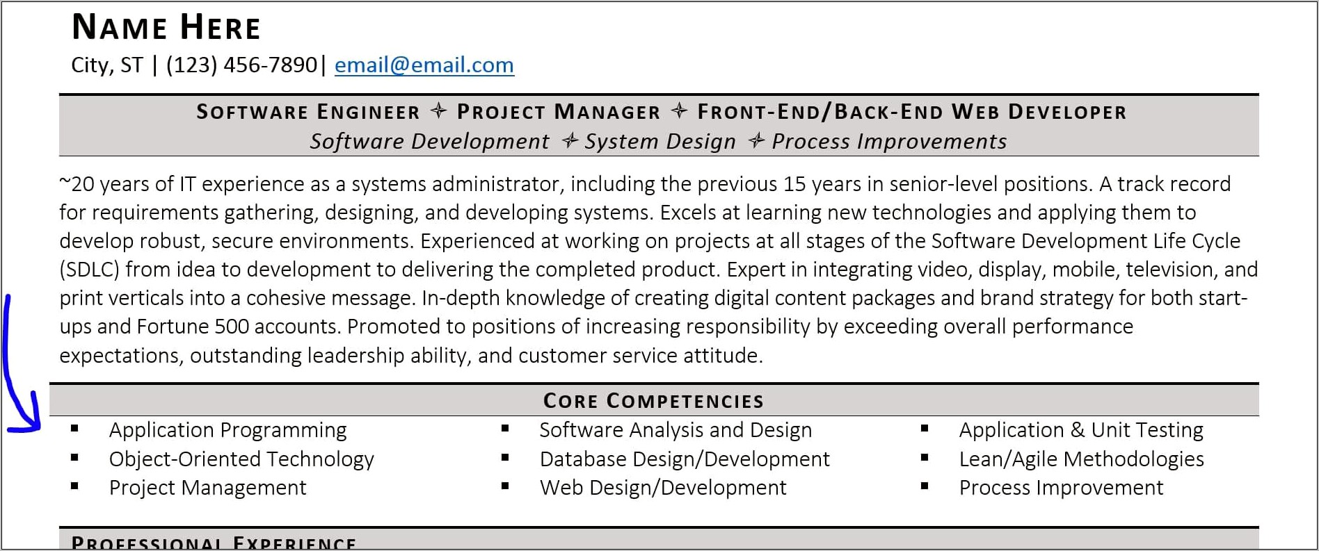 Format Technical Skills On Resume For One Page