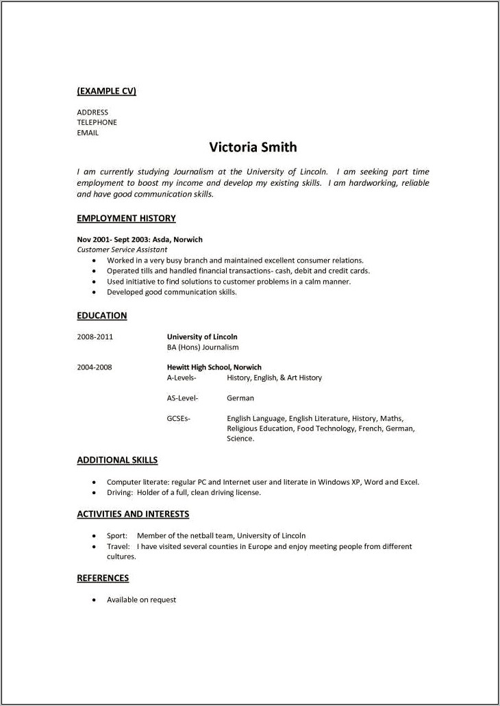 Format To Write Work Experience In Resume