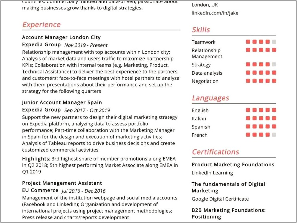 Free Account Manager Resume Template