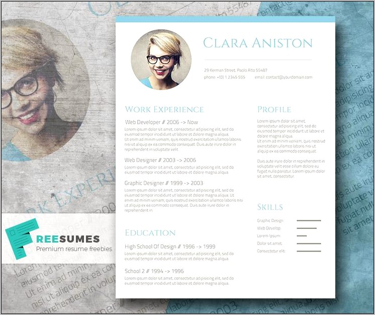 Free Creative Resume Template In Psd Format