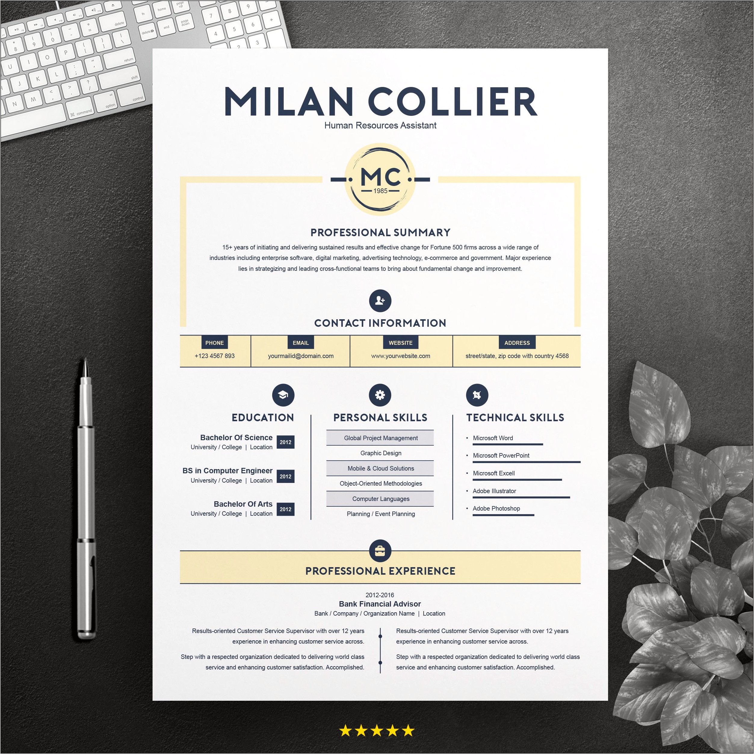 Free Creative Resume Templates No Pictures