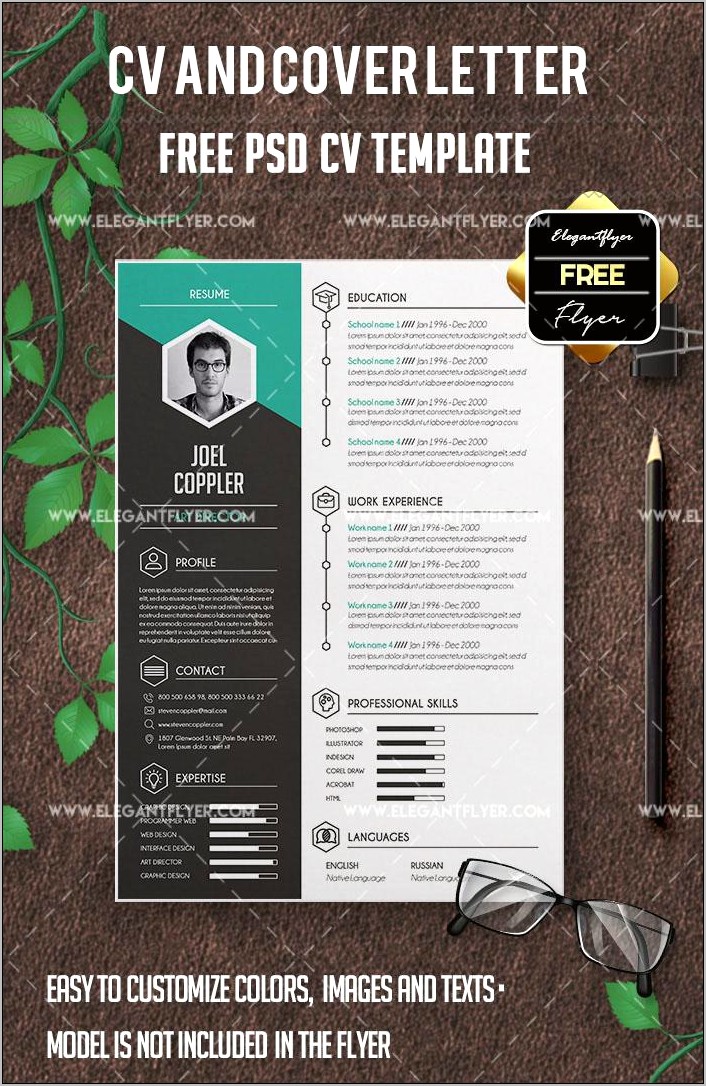 Free Cv Resume Psd Template With Cover Letter