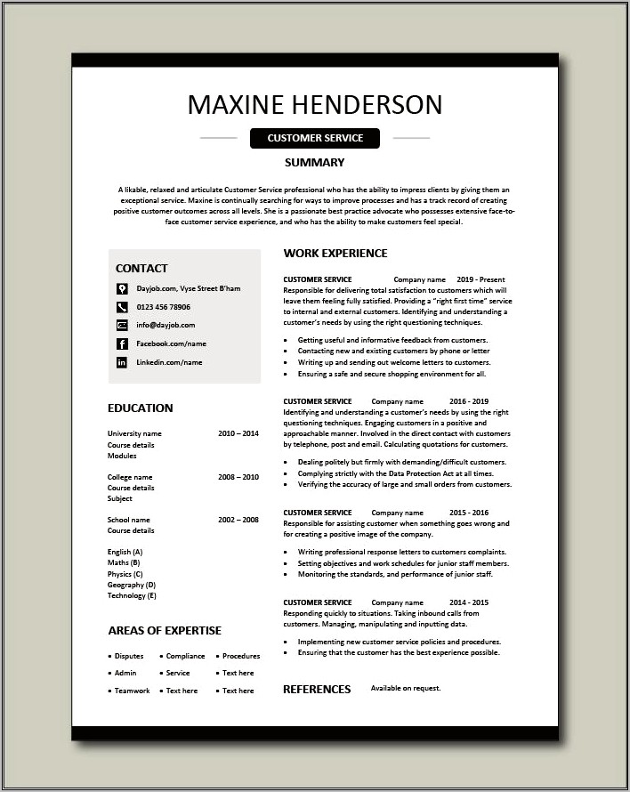 Free Download Resume For Call Center Job