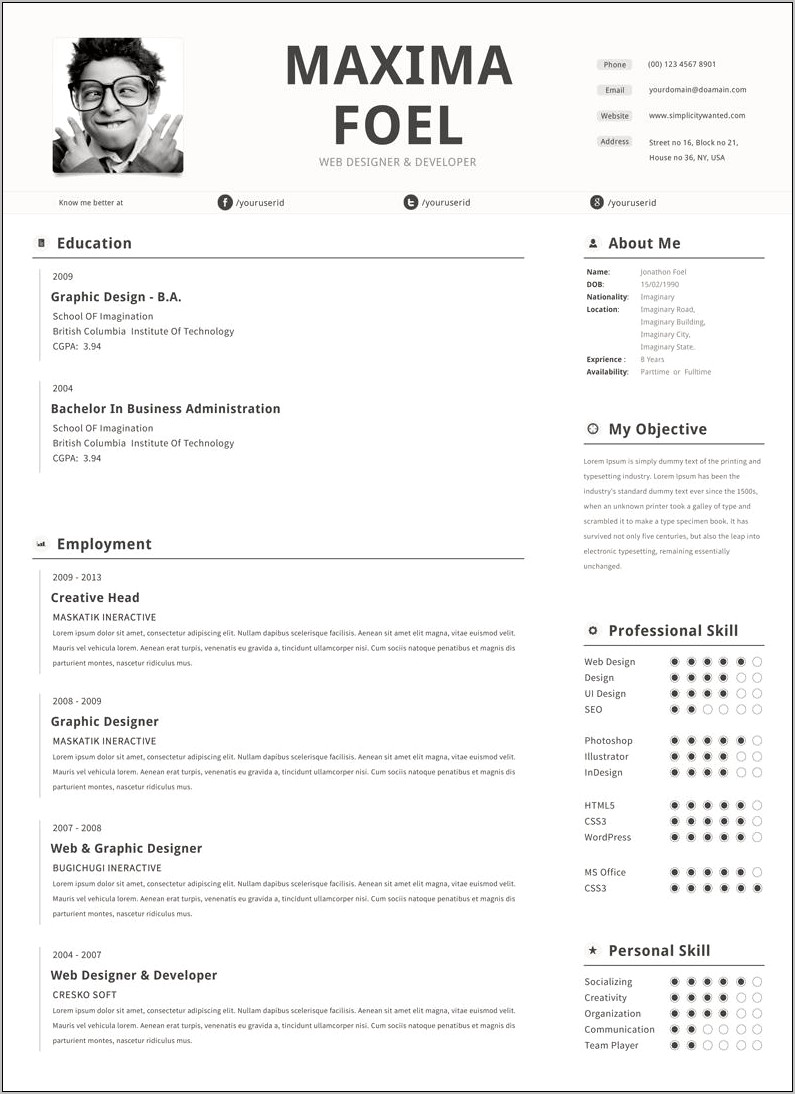 Free Download Resume Format For Students
