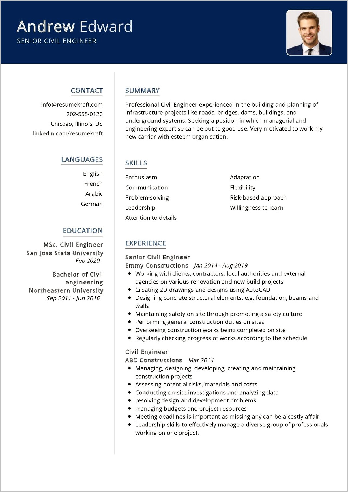 Free Download Resume Samples For Engineers