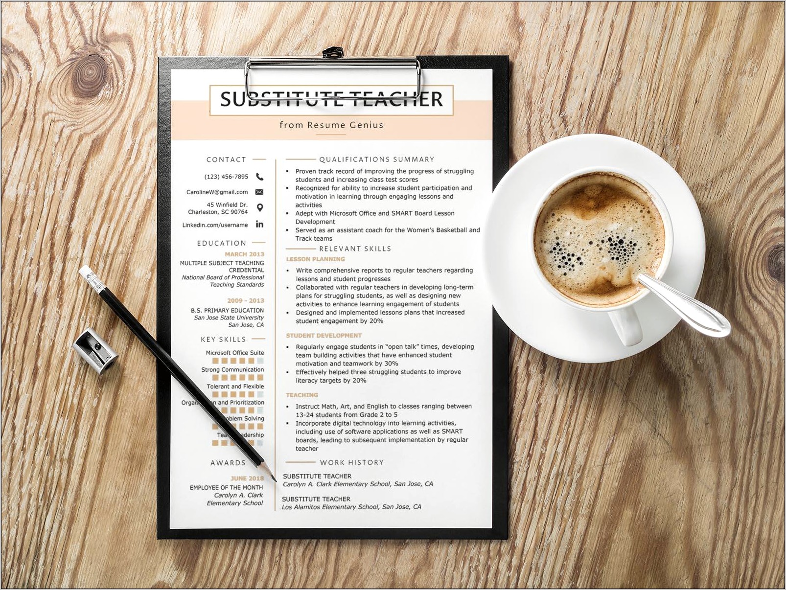 Free Example Of Substitute Teacher Resume