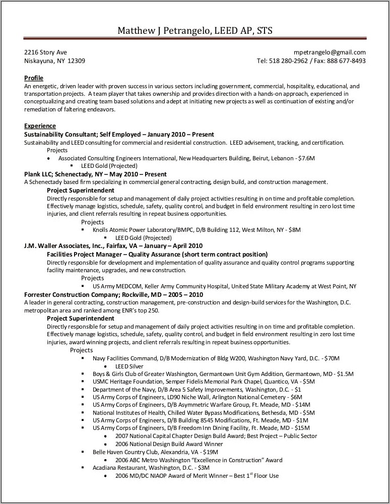 Free Examples Of Government Et Iv Resumes