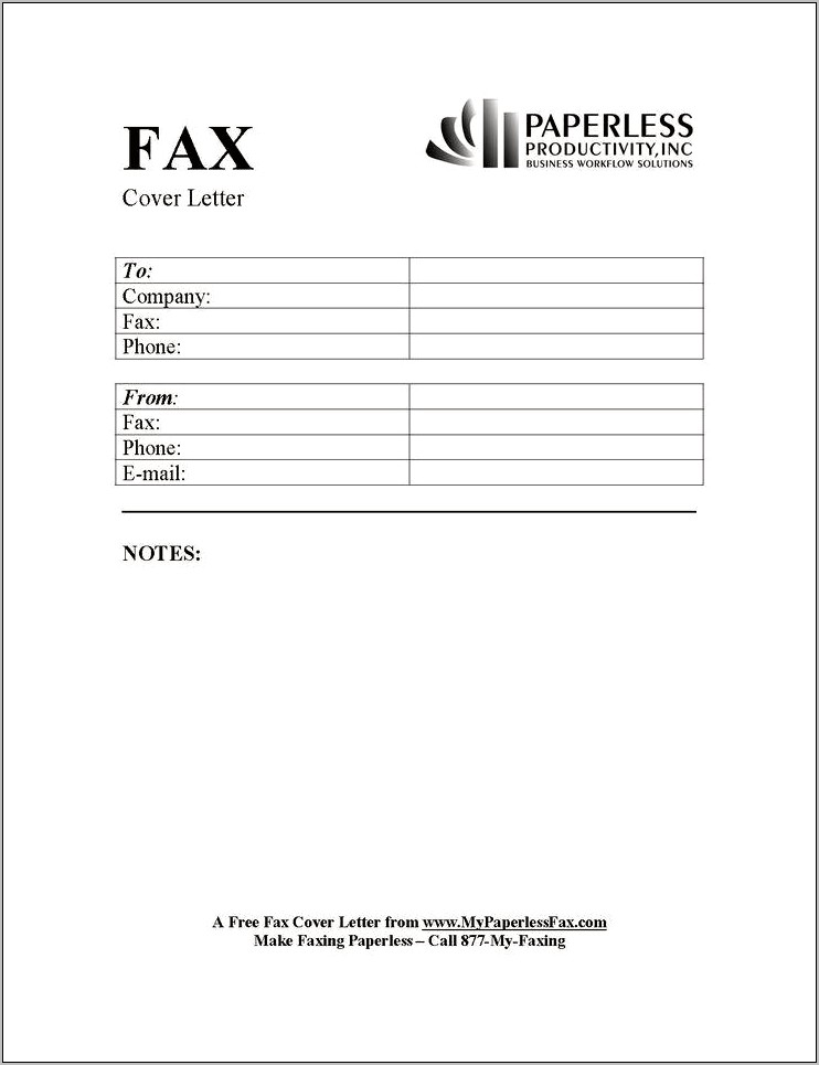 Free Fax Cover Letter Templates For A Resume
