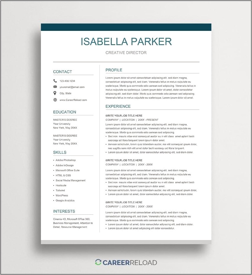Free Google Resume Templates For Word