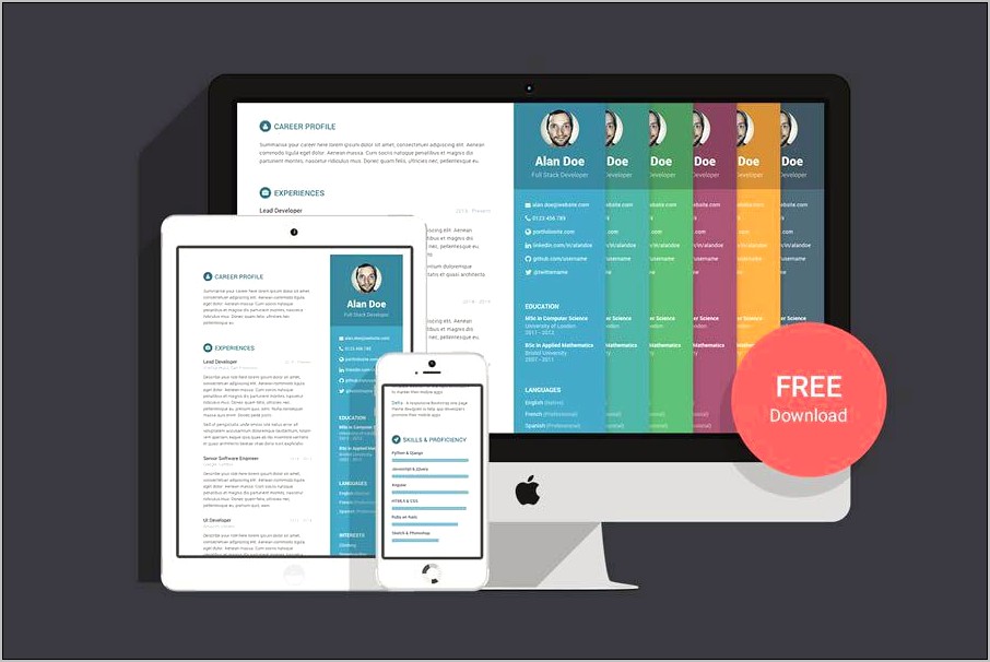 Free Html Resume Template Materialize Css