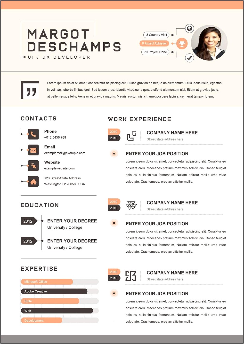 Free Infographic Resume Template For Microsoft Products