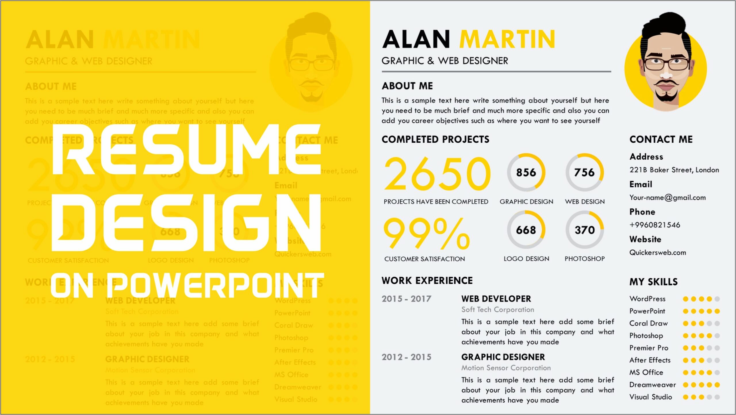Free Infographic Resume Template Powerpoint
