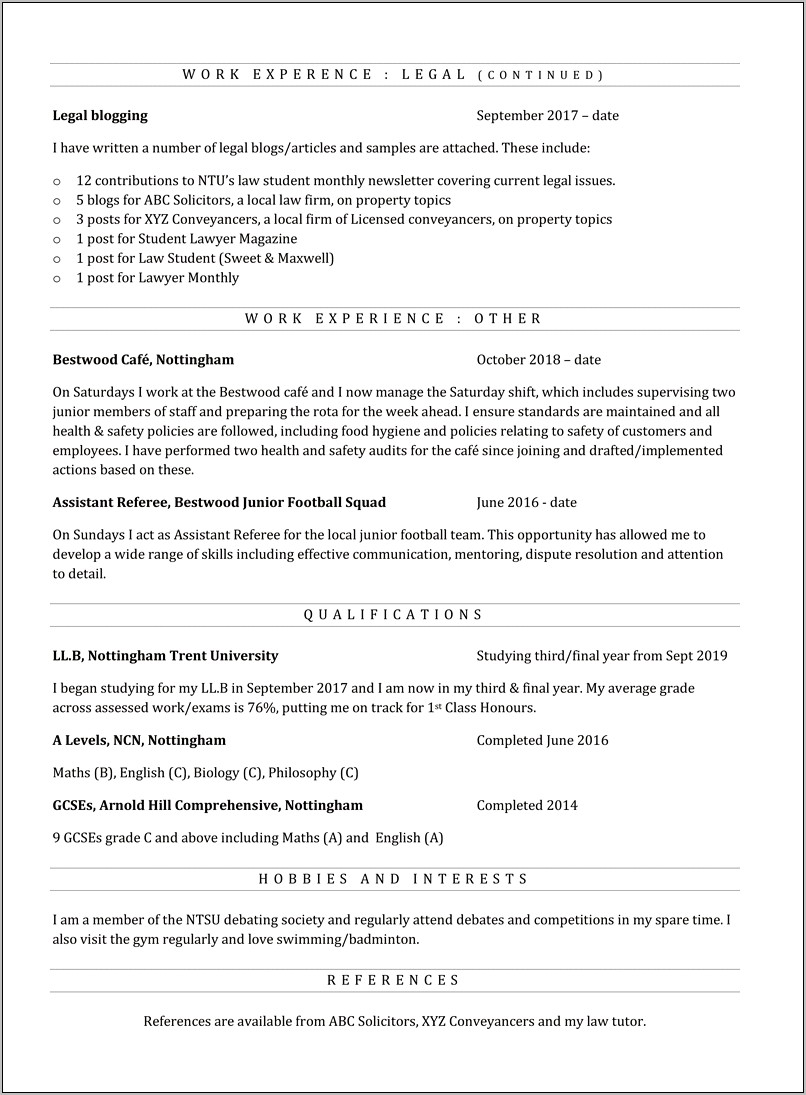 Free Internship Resume Template Word Download