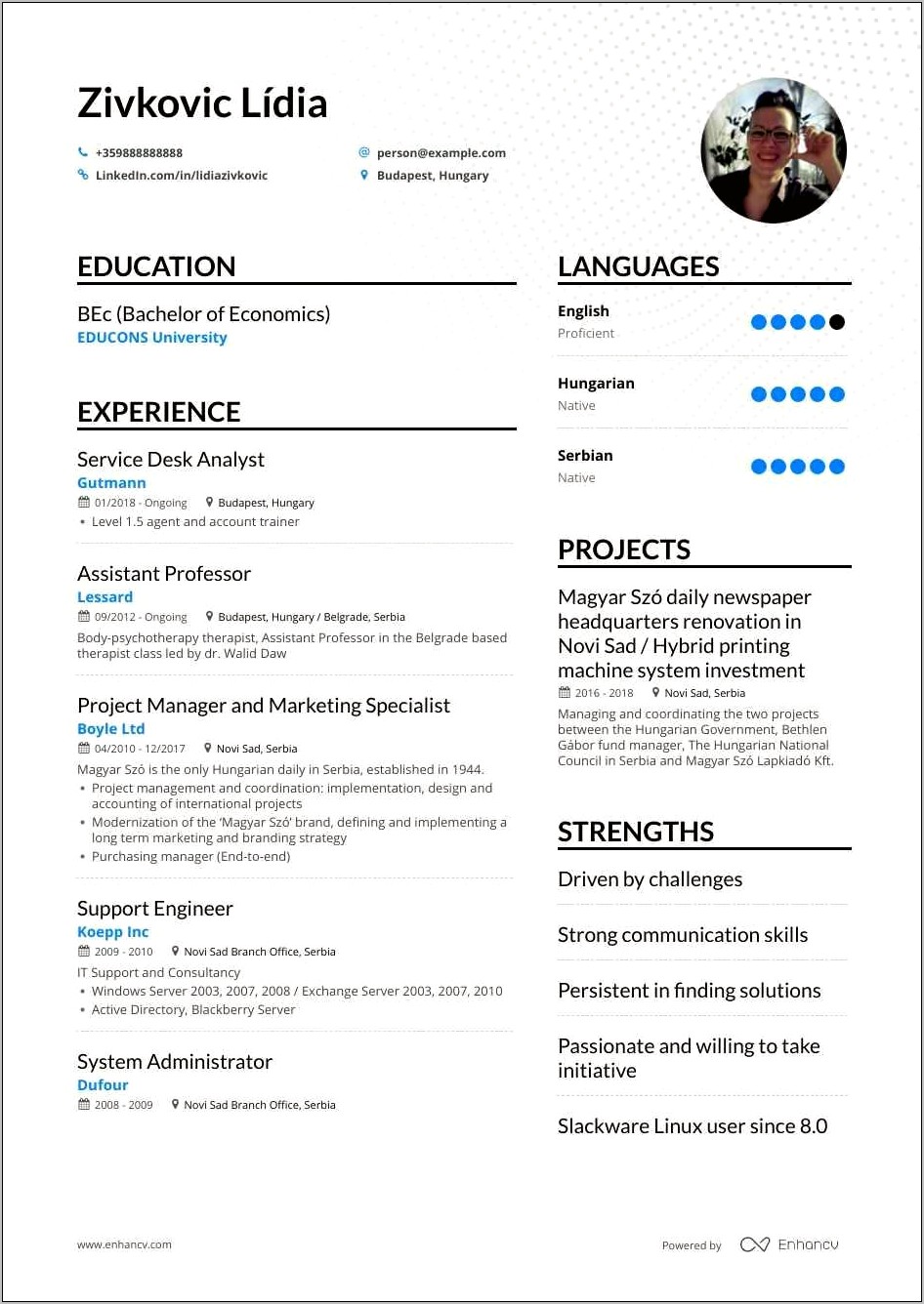 Free It Support Resume Templates 2018