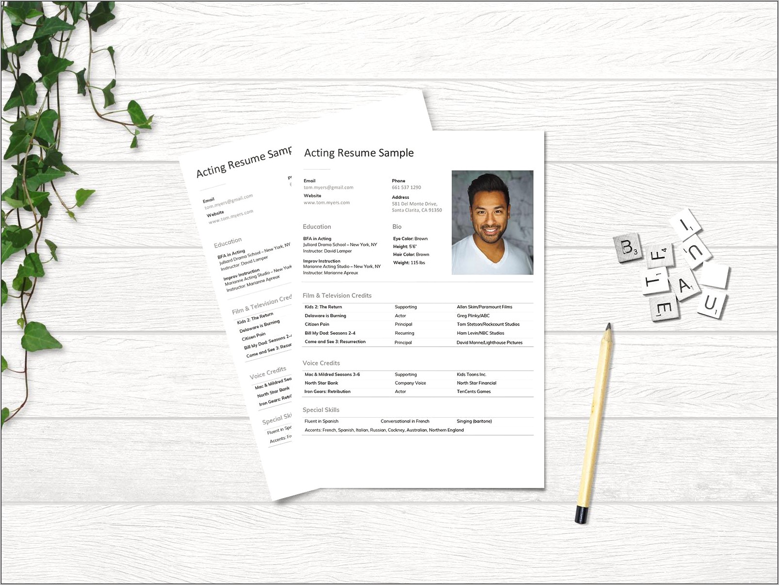Free Modern Acting Resume Template Download
