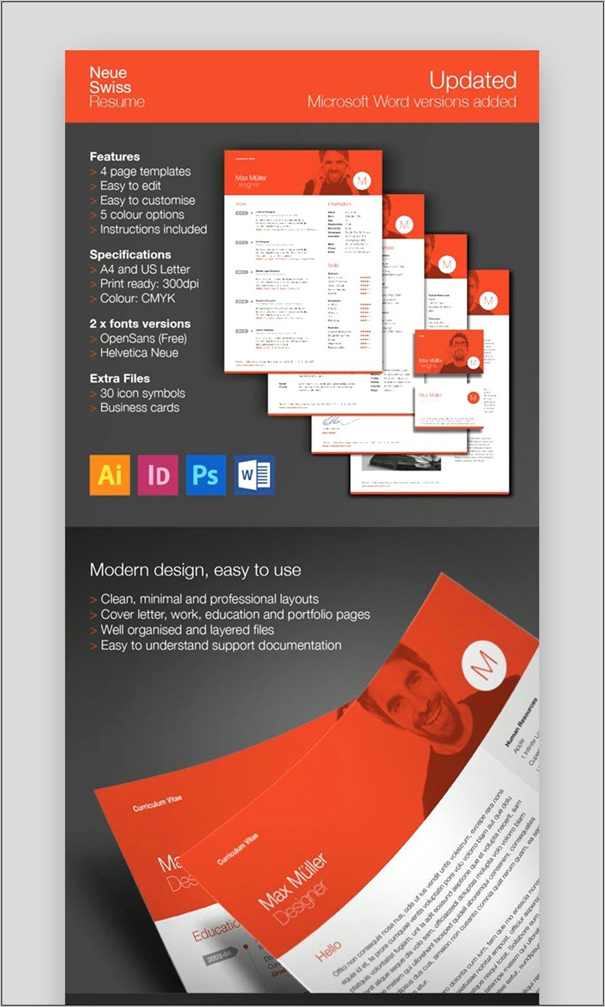 Free Modern Resume Templates Adobe Illustrator