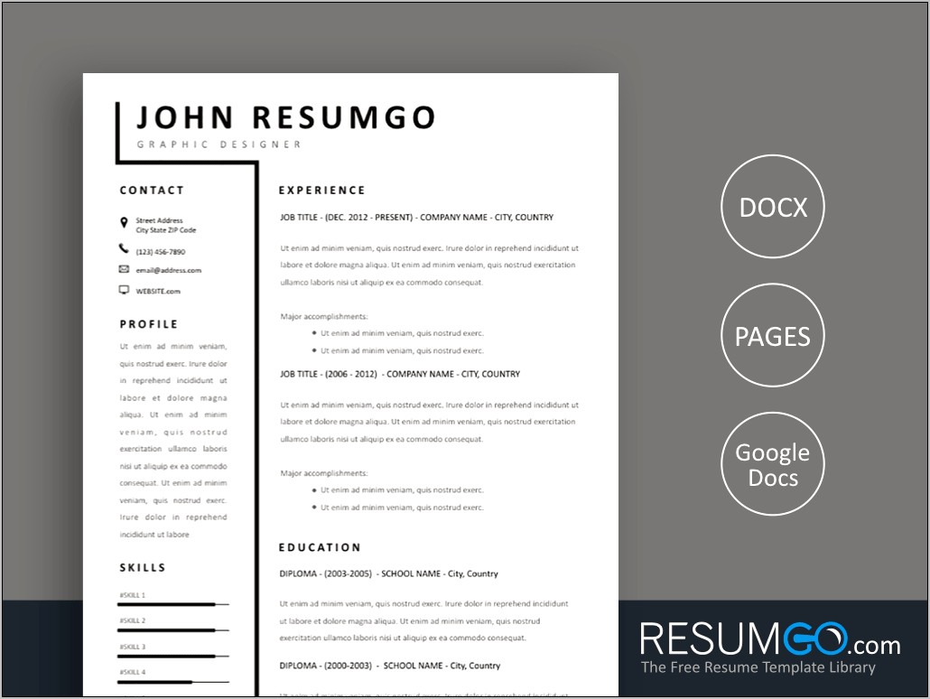 Free One Page Resume Template Download